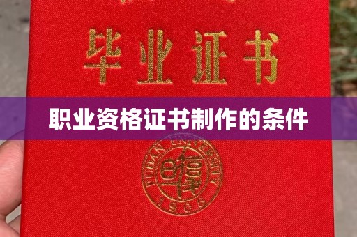 大荔职业资格证书制作的条件